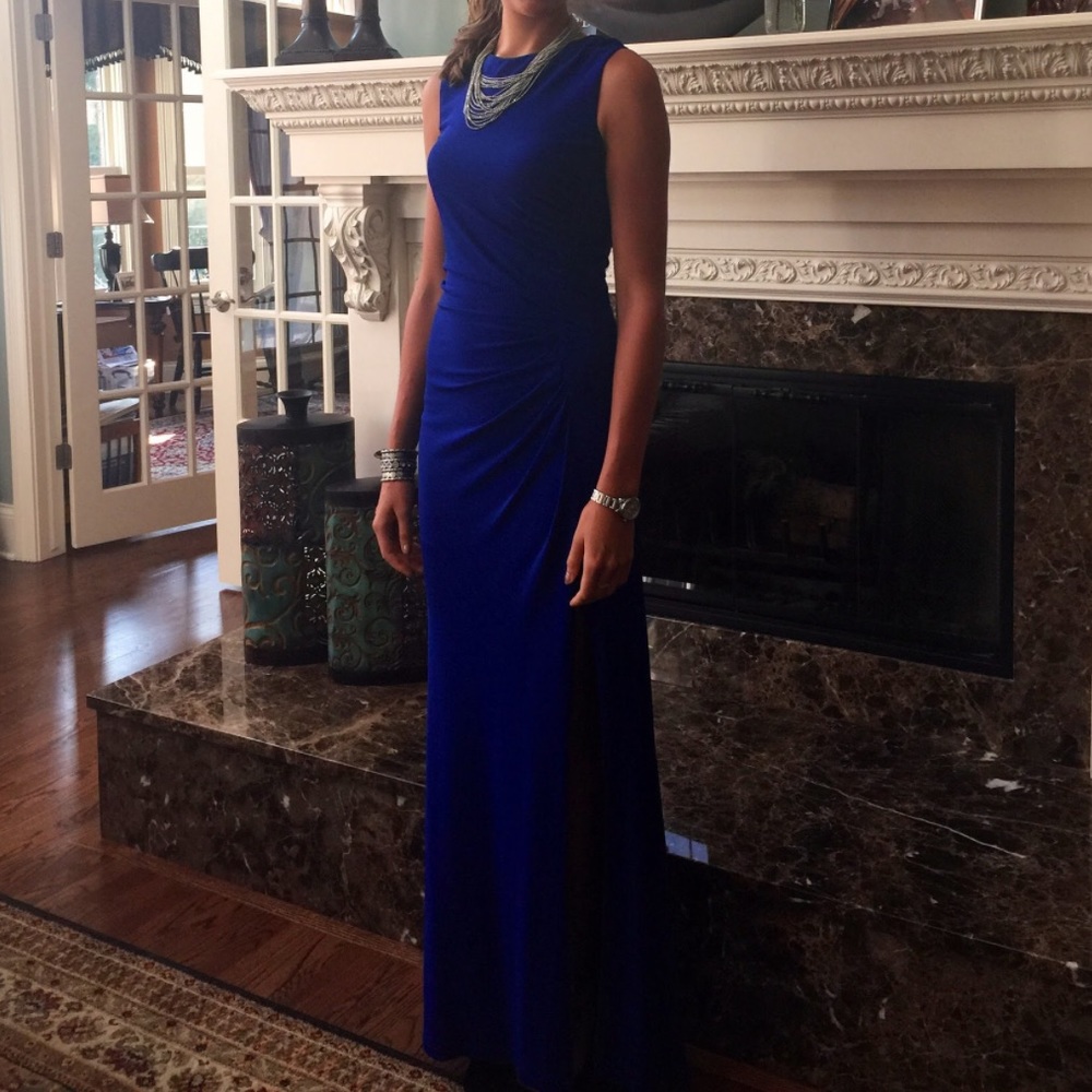 Blue evening gown
